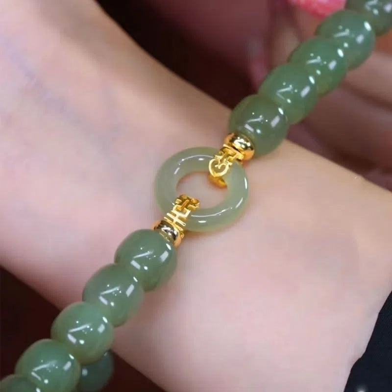 Eternal Bloom Jade-Style Bracelet | Vintage "Two Lifetimes" Romance Collection