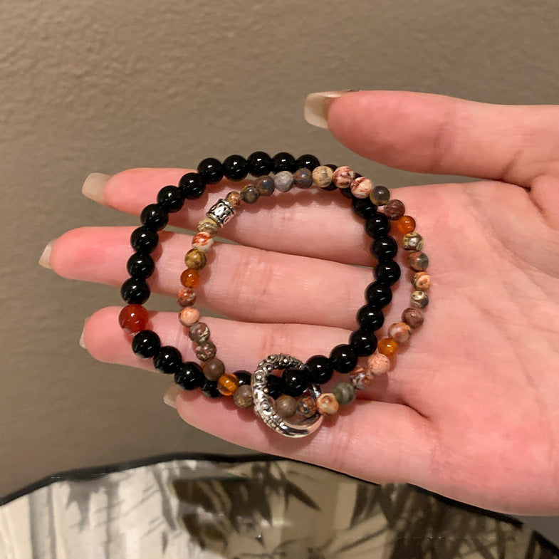 Ethereal Ice-Crackle Bracelet | Artisan Glazed Glass & "Cloud Shadow" Heritage Charm