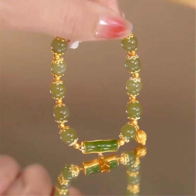 Rising Bamboo Jade Bracelet | Prosperity & Eternal Growth Talisman