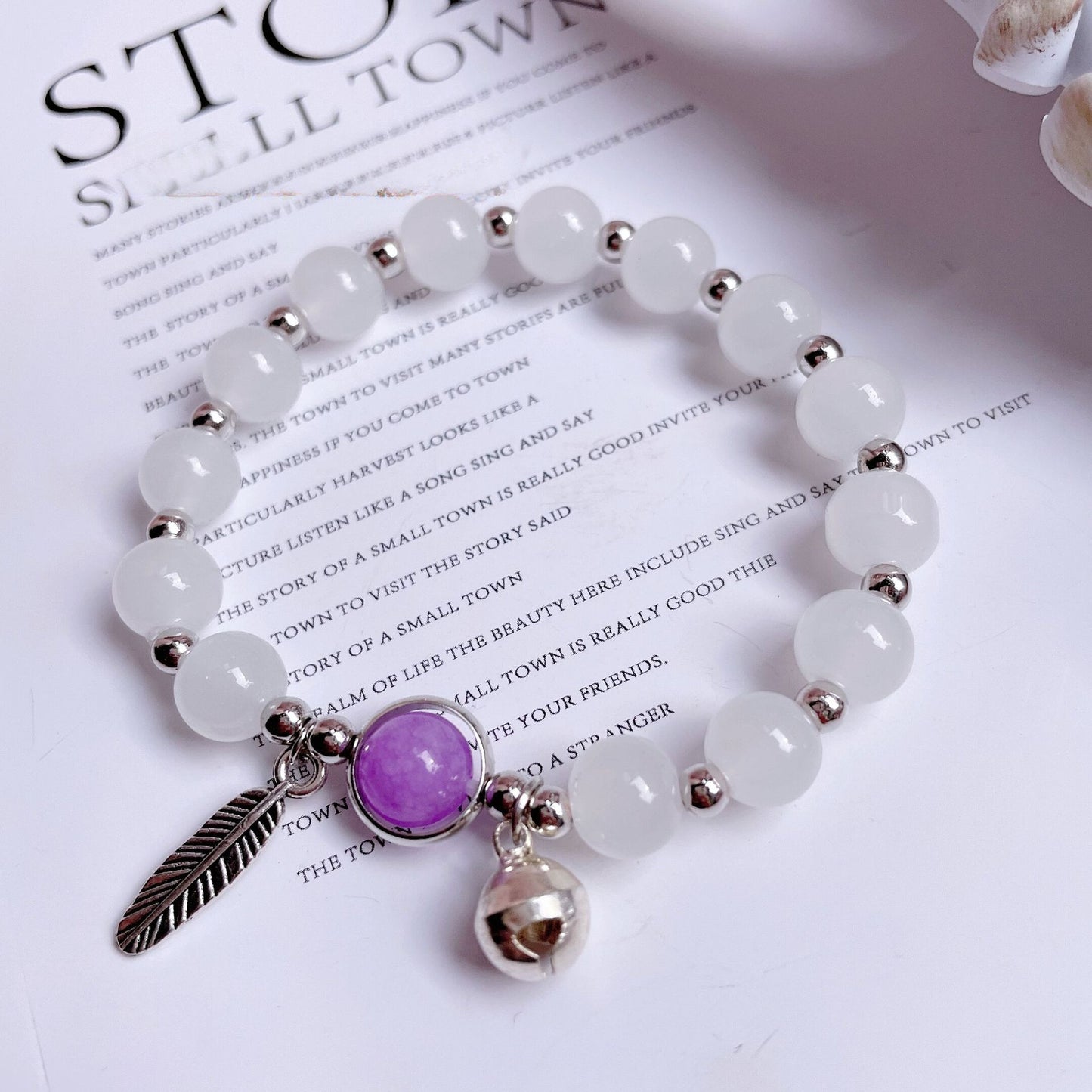 Royal Coquette Amethyst Bracelet | Luminous Cats Eye & Vintage Bow Charm