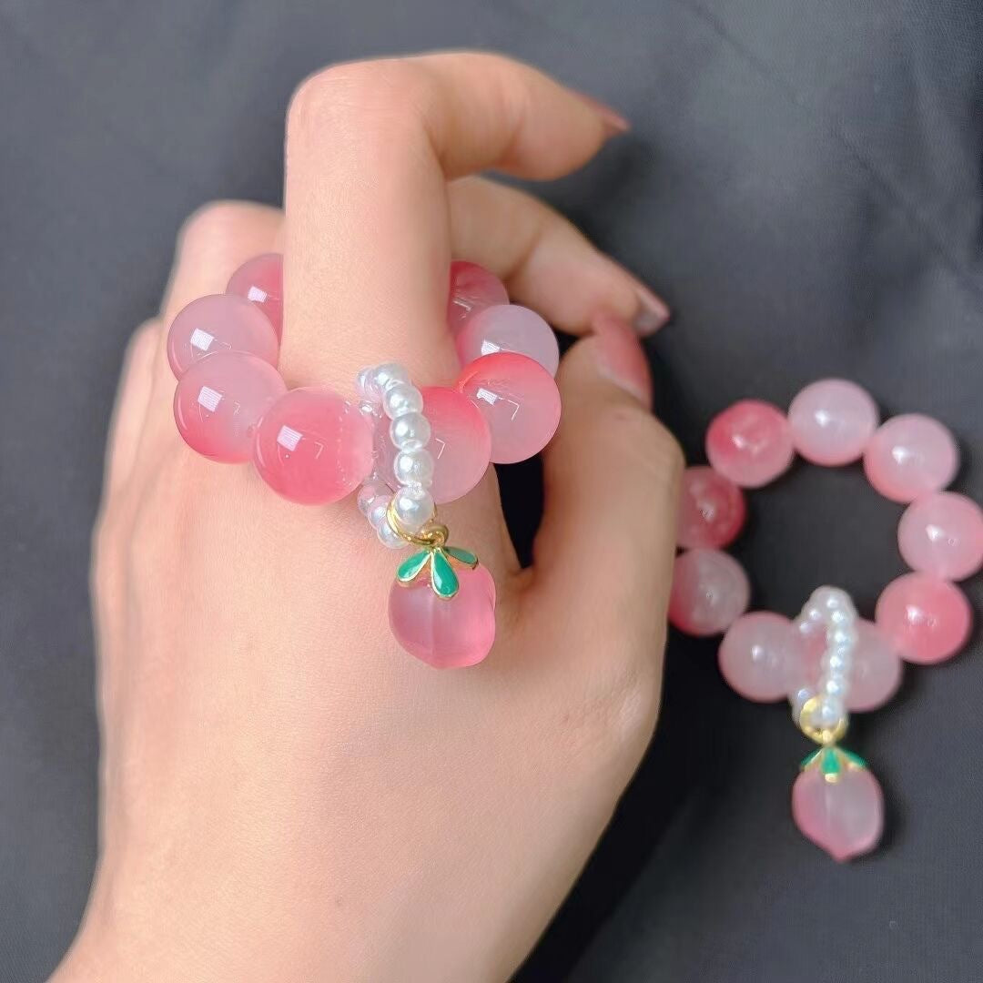 Sweet Peach & Red Agate Bracelet | Zen Vitality & Romantic Harmony