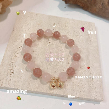 Eternal Bloom Heart Amulet | Strawberry Quartz & Moonlight Serenity Bracelet