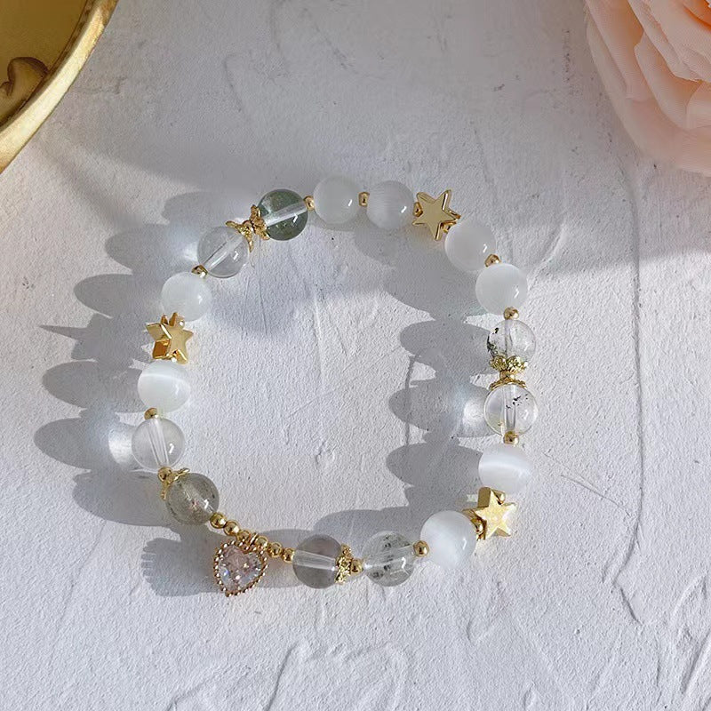 Eternal Bloom Heart Amulet | Strawberry Quartz & Moonlight Serenity Bracelet