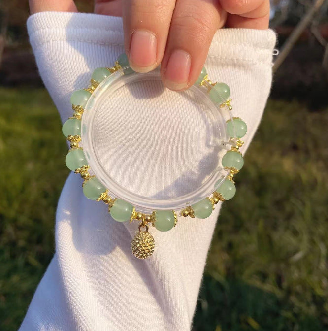 Golden Harvest Durian & Lotus Bracelet | Prosperity & Sweet Life Talisman