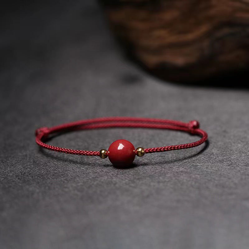 Red Cord Destiny Amulet | Handmade Cinnabar Luck & Protection Bracelet