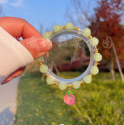 Sweet Peach & Red Agate Bracelet | Zen Vitality & Romantic Harmony