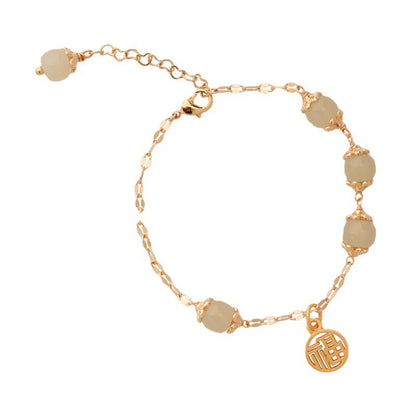 Eternal Blessing Collection | Retro Jade-Style & Cats Eye Luck Bracelet