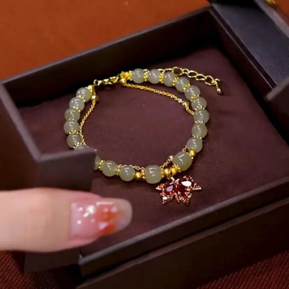 Sacred Transformation Maple Leaf Bracelet | Heart Chakra Healing