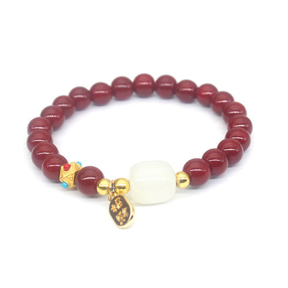 Sacred Vermilion Harmony Bracelet | Protection & Blessing Talisman