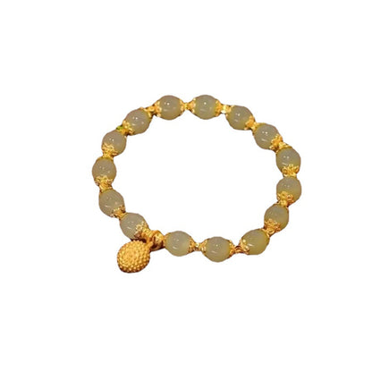 Golden Harvest Durian & Lotus Bracelet | Prosperity & Sweet Life Talisman