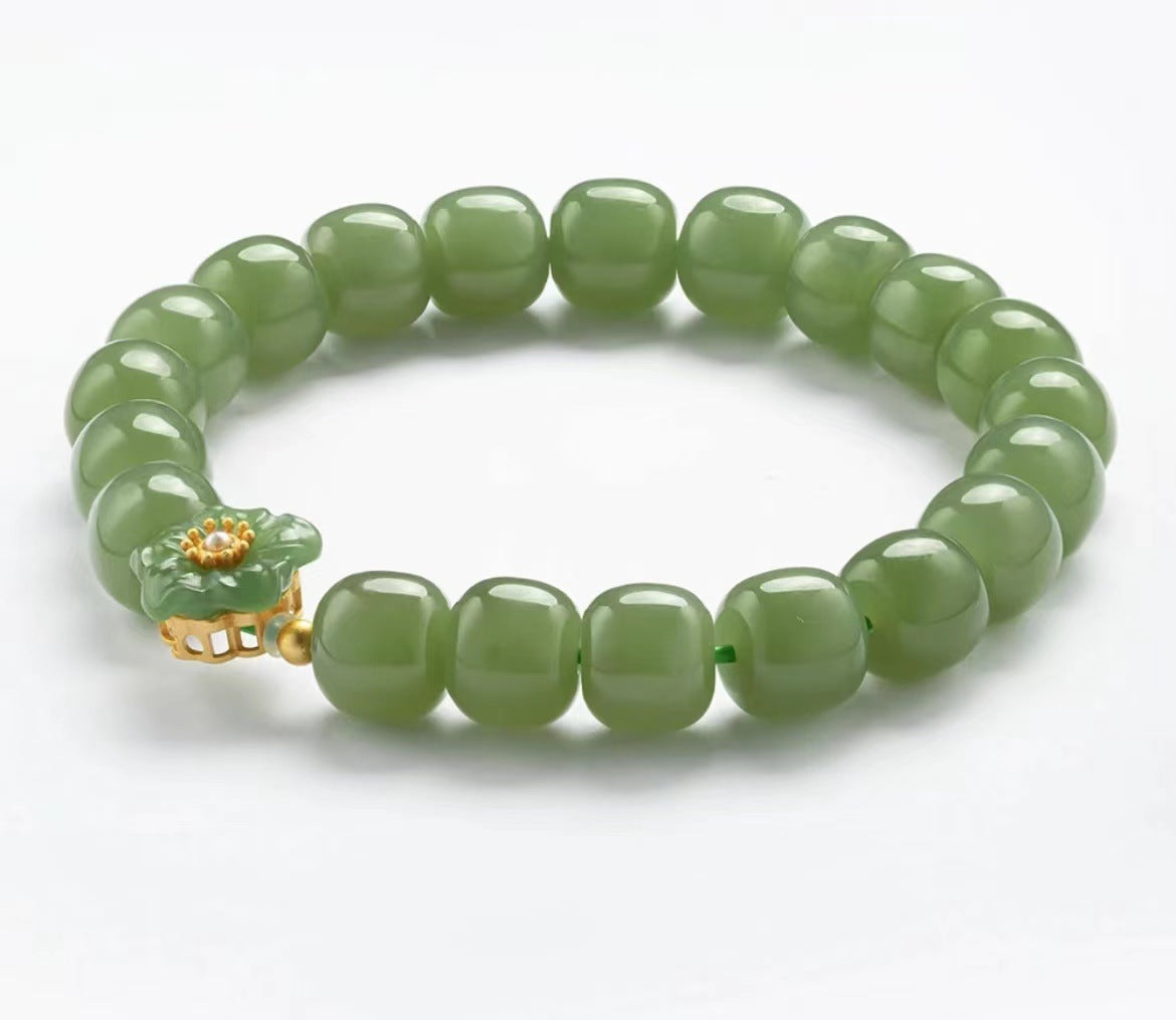 Eternal Bloom Jade-Style Bracelet | Vintage "Two Lifetimes" Romance Collection