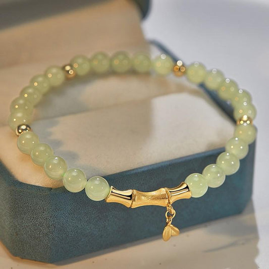 Rising Bamboo Jade Bracelet | Prosperity & Eternal Growth Talisman