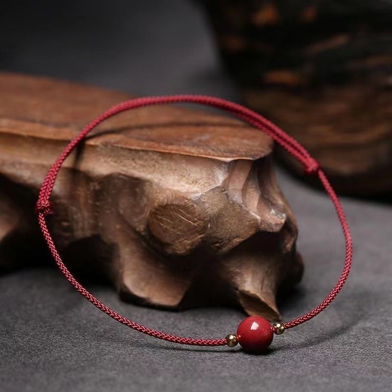 Red Cord Destiny Amulet | Handmade Cinnabar Luck & Protection Bracelet