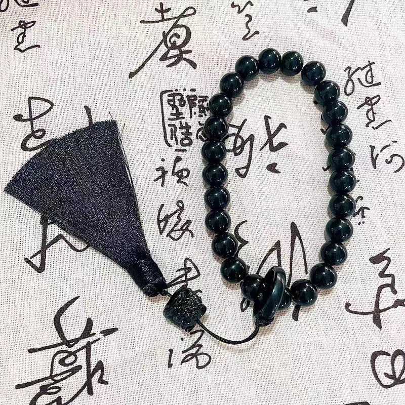 Guardian Lion Meditative Wrap | Obsidian-Style Zen Strength Bracelet