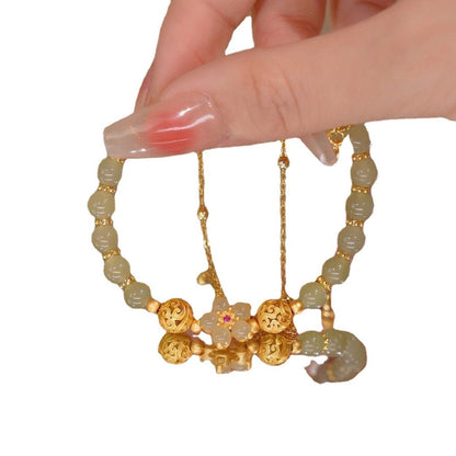 Blossoming Peach Jade Bracelet | Eternal Romance & Retro Elegance Collection