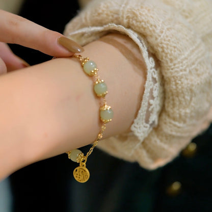 Eternal Blessing Collection | Retro Jade-Style & Cats Eye Luck Bracelet