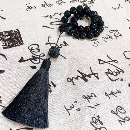 Guardian Lion Meditative Wrap | Obsidian-Style Zen Strength Bracelet