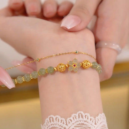 Blossoming Peach Jade Bracelet | Eternal Romance & Retro Elegance Collection