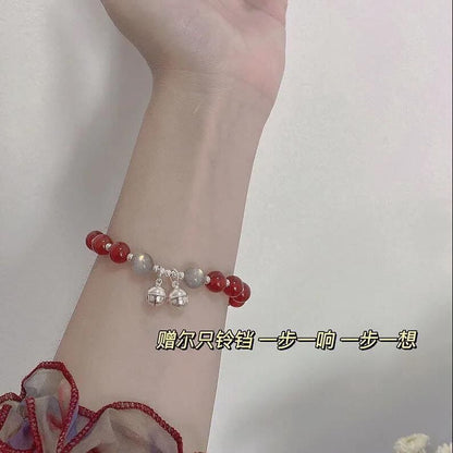 Moonlight Bell Energy Bracelet | Cats Eye & Strawberry Quartz Spiritual Connection