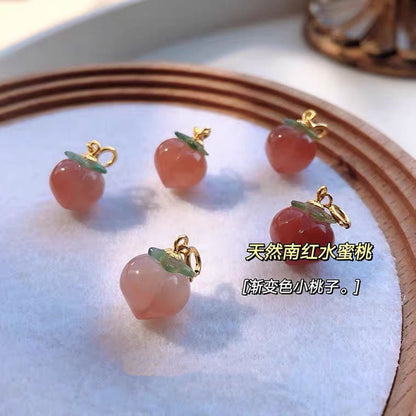 Summer Peach & Red Agate Amulet | Dainty Zen Romance Bracelet