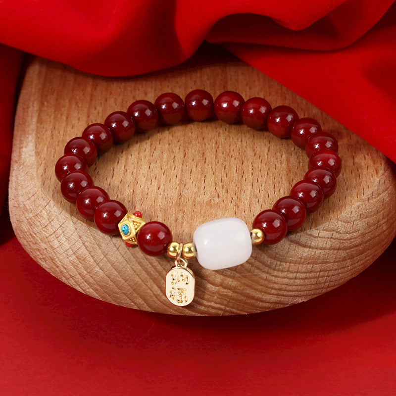 Sacred Vermilion Harmony Bracelet | Protection & Blessing Talisman