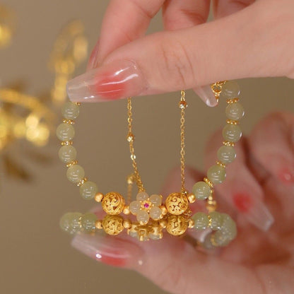 Blossoming Peach Jade Bracelet | Eternal Romance & Retro Elegance Collection